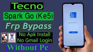 Tecno Spark Go (KE5) FRP Bypass Without Pc  Spark Go Google Account Unlock.