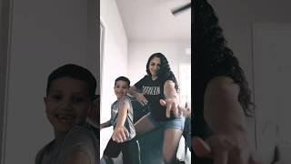 Mom and son dance move