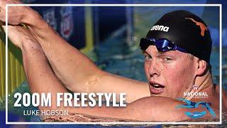 Luke Hobson Out Reaches in Men's 200 Free A Final 2022 Phillips 66 National Championships Irvine CA