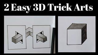 Easy 3d Trick Arts | 3D Drawing  #viralvideo