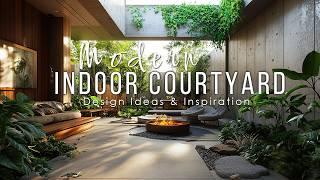 Sustainable Indoor Courtyard Designs in Modern Concrete Homes:  Seamless Indoor-Outdoor Living