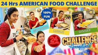 24 hours Fun அமெரிக்கா Food ONLY Challenge | Tamil Family | Food Eating Challenge | Tamil USA Vlog