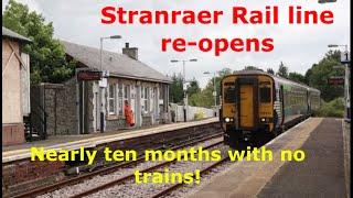 Rail line to corner of Scotland re-opens after ten months. Barrhill is interesting!