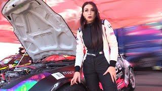 Girl drifting Nissan 350Z race car - Elena Zaniol on board
