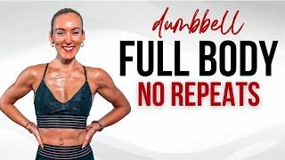  30 Min Full Body Workout at Home With Dumbbells | No Repeats