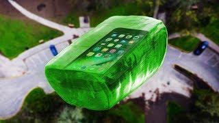 Can World's Largest Jolly Rancher Protect iPhone 7 from 100 FT Drop Test? - GizmoSlip