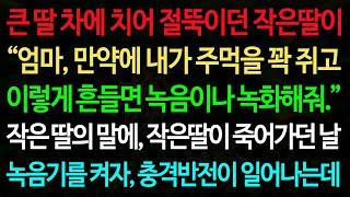 실화사연-큰 딸 차에 치어 절뚝이던 작은딸이 “엄마, 만약에 내가 주먹을 꽉 쥐고 이렇게 흔들면 녹음이나 녹화해줘.” /노후/사연/오디오북/인생이야기