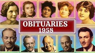 Famous Faces Who Passed Away in 1958 Part 02 OBITUARIES TV