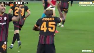 Victor Osimhen Disallowed Goal, AZ Alkamaar vs Galatasaray (1-1) All Goals and Extended Highlights