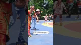 Anika Mhatre in Bharatnatyam dress performing skating for non stop 78 minutes