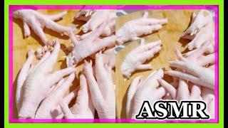 ASMR HOW TO CLEAN CHICKEN FEET~CUTTING AND CLEANING CHICKEN FEET NAILS~ASMR SOUNDS~SATISFYING