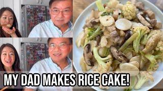  MY DAD’s Stir Fried Rice Cakes Nian Gao (炒年糕) Recipe in Cantonese ENG SUB | Rack of Lam