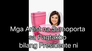 ilang Artist na Sumuporta sa Pagtakbo bilang Presidente ni Leni Robredo