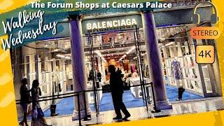 4k The Forum Shops at Caesars Palace ASMR  Virtual Walking Tour Binaural Stereo Ambient Sounds