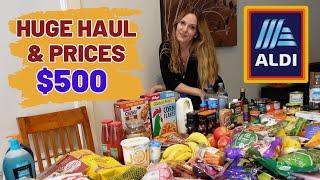 HUGE $500 ALDI HAUL With Prices!