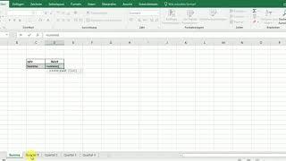Summe über mehrere Tabellenblätter in Excel