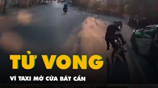 Taxi mở cửa bất cẩn, người đi xe máy bị xe buýt cán tử vong