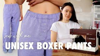 DIY Boxer Scandi Pajama Pants | Unisex Trousers sewing tutorial with pattern