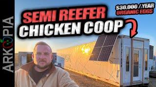 $30,000/year worth of Organic Chicken Eggs in a 53ft Semi-Reefer coop.  Cheap, Fast, & Easy.