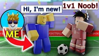 I Pretended To Be a NOOB in a Touch Football 1v1! (Roblox Soccer)