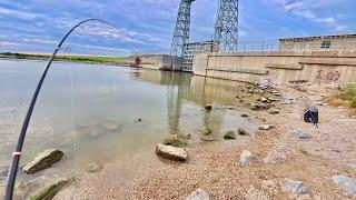 Fishing TX City Flood Gate before Tropical Storm Francine