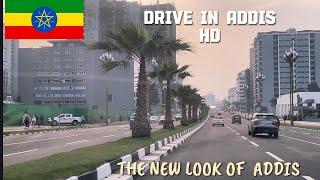 Evening Driving in Addis Ababa's Beauty || Skylight Hotel - Dembel Square - Flamingo HD Jul 25/24