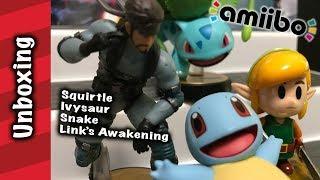 Squirtle, Ivysaur, Snake, Link Amiibo unboxings
