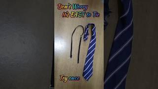 Tieing of untied tie|Pre-tied School  children's tie#Easy method