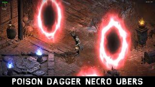 [D2R S5] Poison Dagger Necro vs Ubers (Fleshripper)