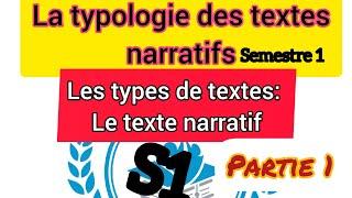 La typologie des textes narratifs semestre 1:  les types de textes PARTIE 1@EtudesFrancaises