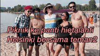 Piknik ke pantai hietalahti Helsinki bersama teman-teman di musim panas yang super hangat