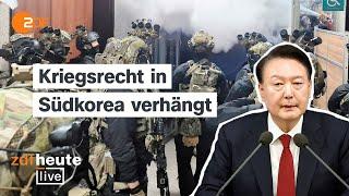 Kriegsrecht in Südkorea und Zusammenstöße im Parlament | Korea-Experte bei ZDFheute live