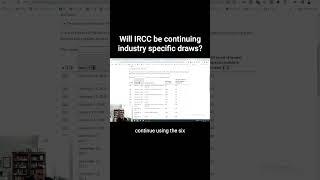 Will IRCC be continuing industry specific draws? #ircc #canadaimmigration #expressentry #irccupdate