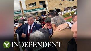 Moment Alex Ferguson cheers and jumps for joy watching his Cheltenham horse win