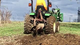 Moldboard Plowing with John Deere 2520 Compact and Single Bottom Plow