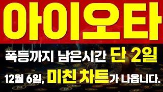 [ 아이오타 코인 ]  폭등까지 남은시간 단 2일  " 12월 6일, 미친 차트가 나옵니다." 