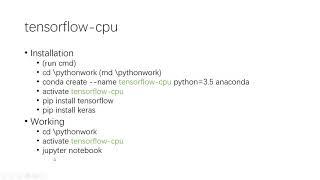 Neural Network with Keras: 3_overview of the installation process of tensorflow CPU/GPU