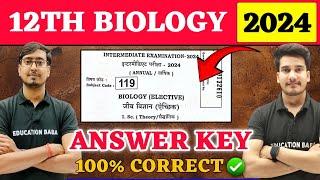 12th Biology Answer Key 2024 | Biology Class 12 Objective Answer Solution 2024 | Education Baba