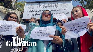 Afghan women stage protest in Kabul after Taliban crack down on women's rights