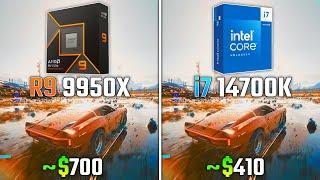 RYZEN 9 9950X vs INTEL i7-14700K | Test in 6 Games