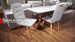 Officina Design • Cadeira de jantar fixa e estofada | Olga (Cinza)