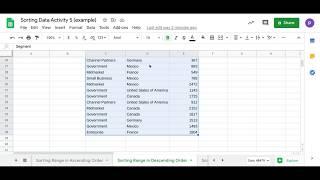 Sort Data by Range step by step