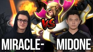 Miracle- vs. MidOne BATTLE | World's BEST MMR Players | INVOKER LESSONS