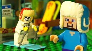 ЗИМА и Лего НУБик Голова КУБИК - LEGO Minecraft Анимация