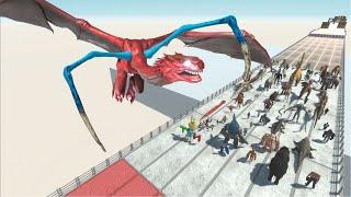 ESCAPE FROM ALIEN WYVERN - LONG STRAIGHT COURSE - LAST SURVIVOR - Animal Revolt Battle Simulator