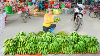 Harvesting Many Banana Goes To Countryside Market Sell - Cuong Ngan Live with nature