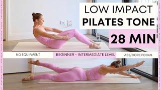 28 MIN LOW IMPACT PILATES TONE & ALIGN: No Equipment #LowImpactPilates #homeworkout