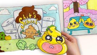 paper diy  POO's first stinky day of school story book - Murmur craft