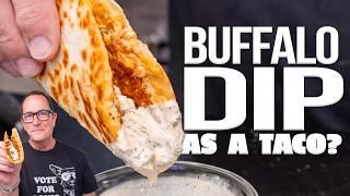 BUFFALO CHICKEN DIP SMASH TACOS | SAM THE COOKING GUY