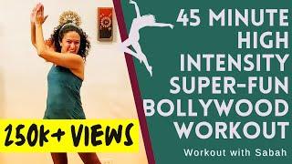 45 Minute At-home Bollywood High Intensity Dance Fitness Workout | Burns upto  600 calories